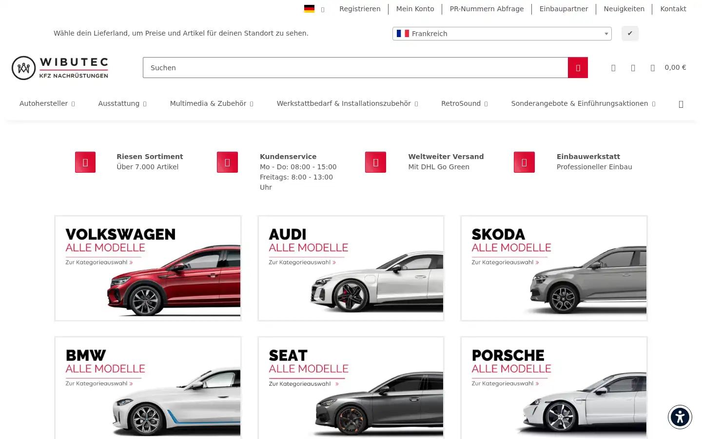 Screenshot of wibutec-shop.com