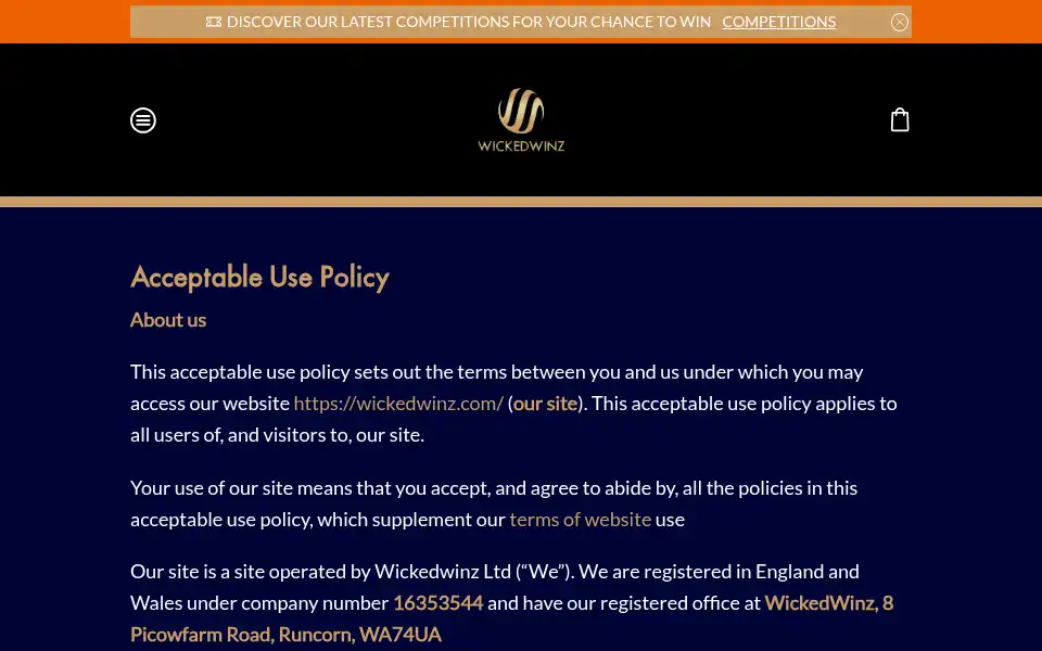 Screenshot of wickedwinz.com