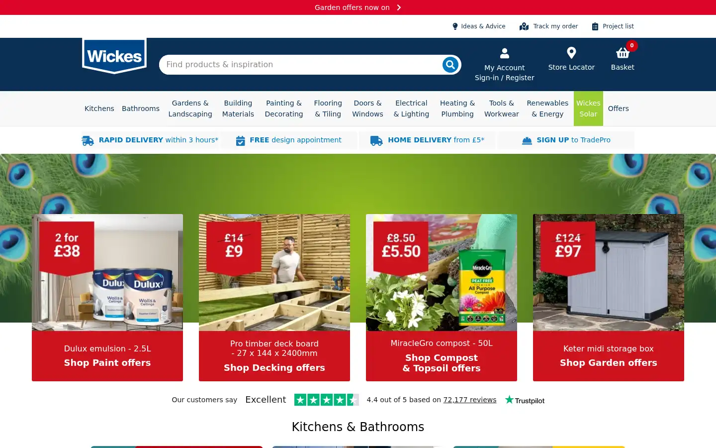 Screenshot of wickes.co.uk