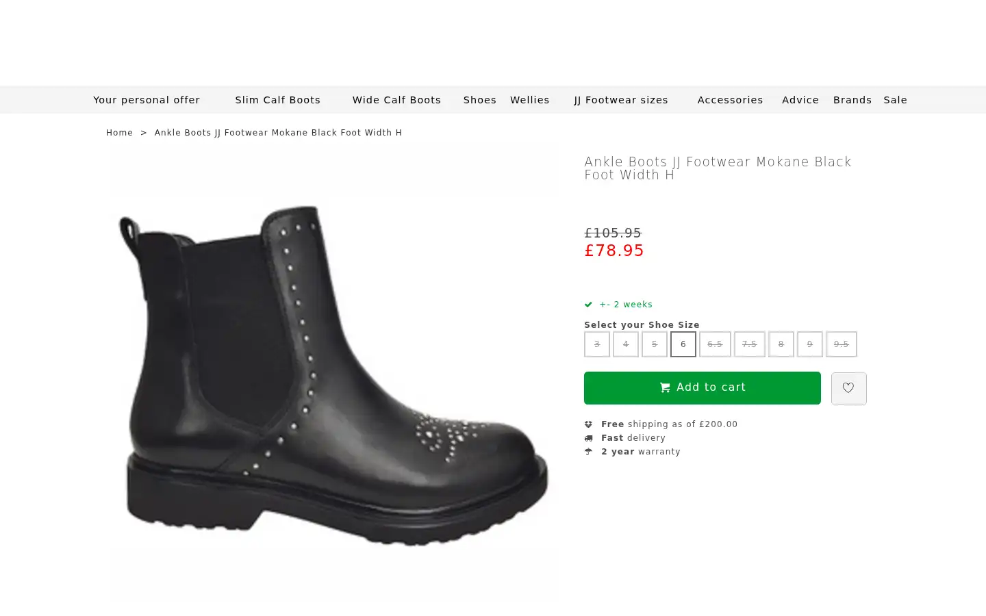 Screenshot of widecalfbootsstore.co.uk