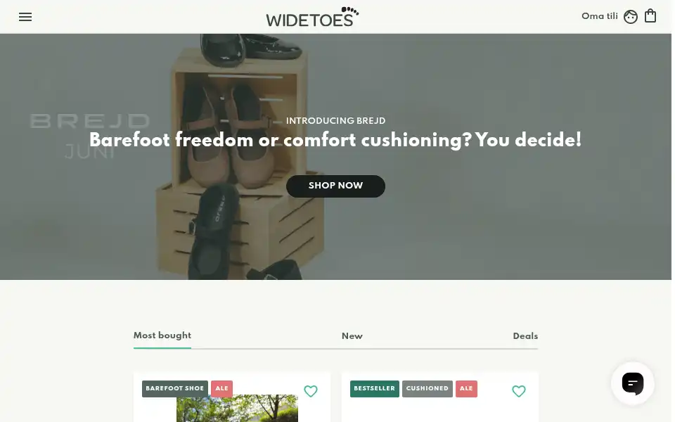Screenshot of widetoes.com
