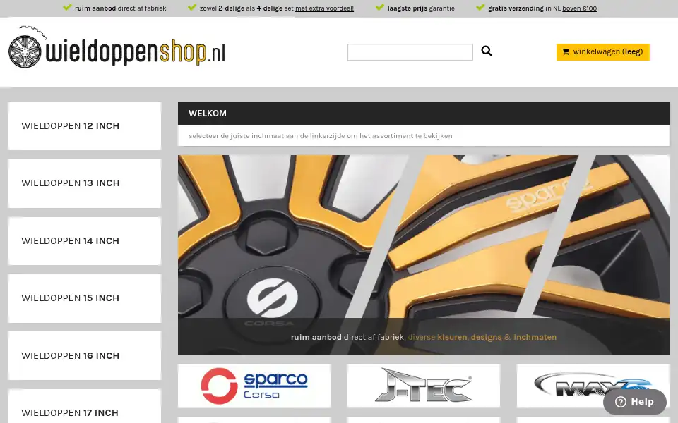 Screenshot of wieldoppenshop.nl
