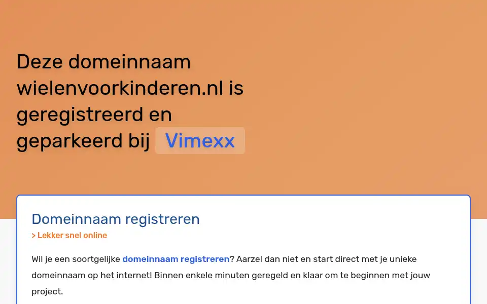 Screenshot of wielenvoorkinderen.nl