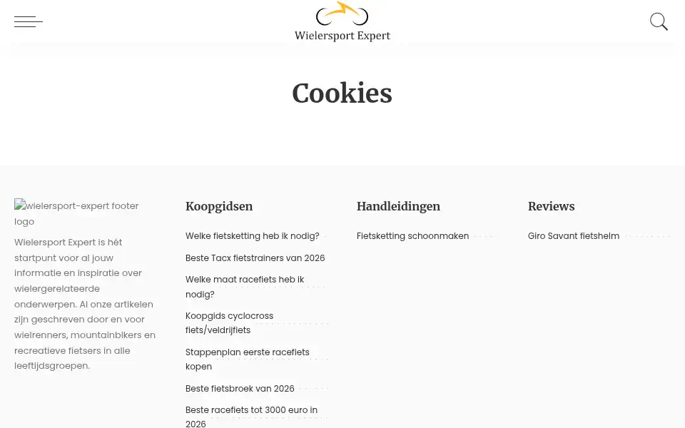 Screenshot of wielersport-expert.nl