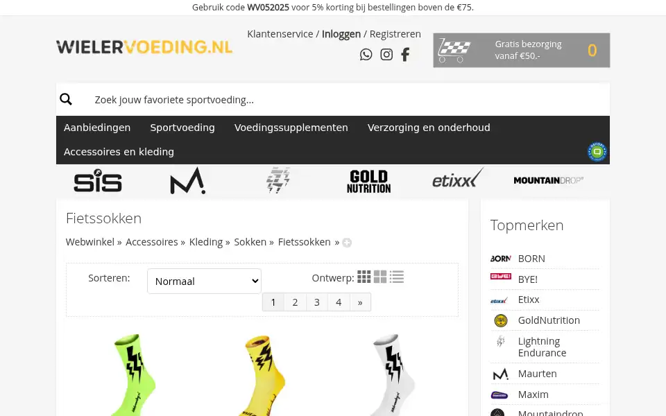 Screenshot of wielervoeding.nl