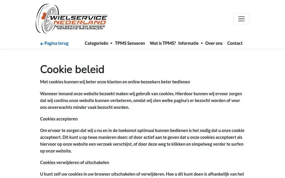 Screenshot of wielservicenederland.nl