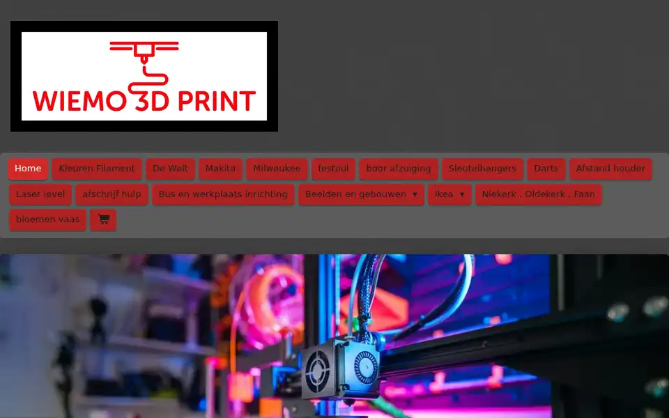 Screenshot of wiemo3dprint.nl
