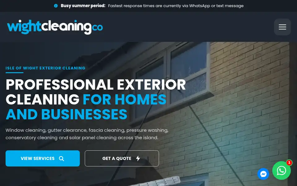 Screenshot of wightcleaning.co
