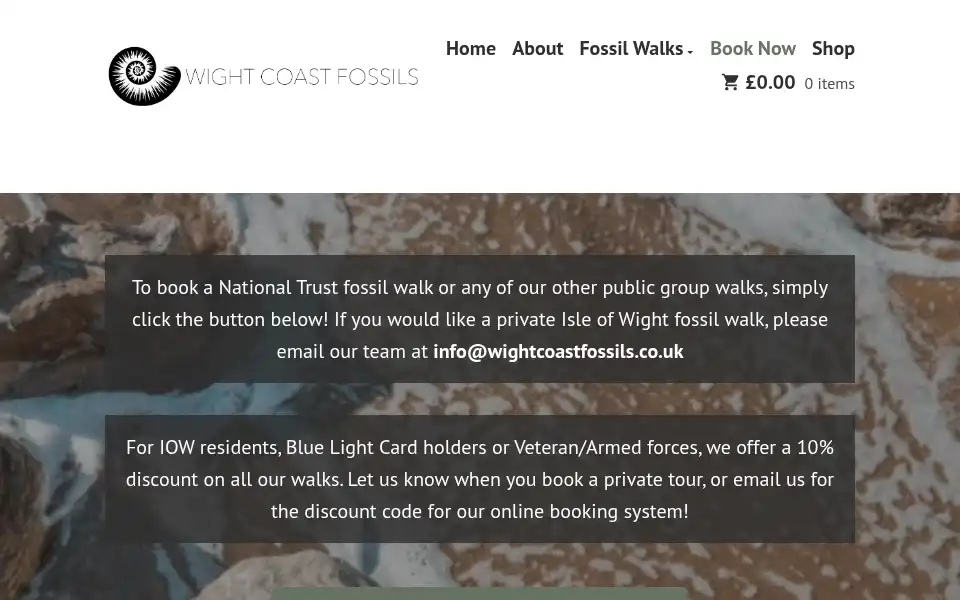Screenshot of wightcoastfossils.co.uk