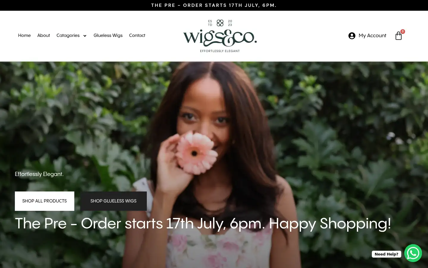 Screenshot of wigsandco.co.za