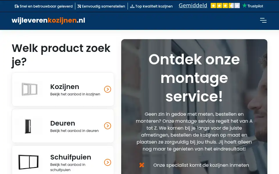 Screenshot of wijleverenkozijnen.nl
