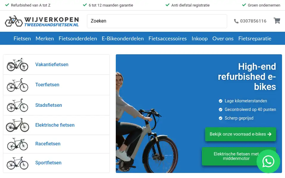 Screenshot of wijverkopentweedehandsfietsen.nl