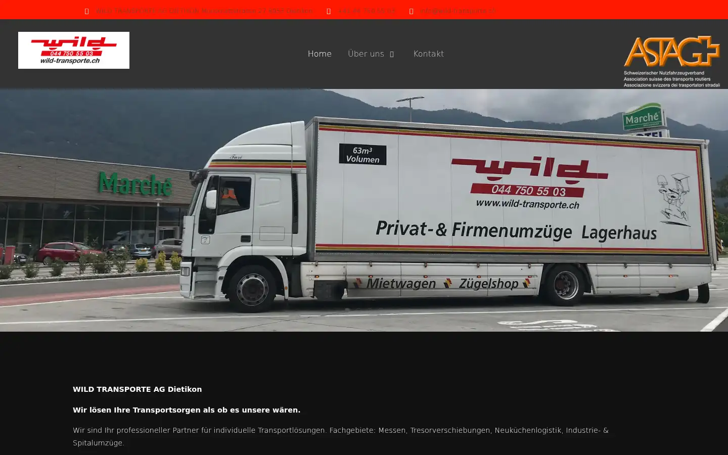 Screenshot of wild-transporte.ch