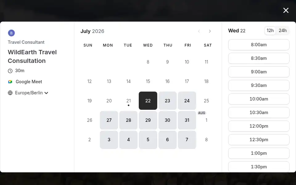 Screenshot of wildearth.travel