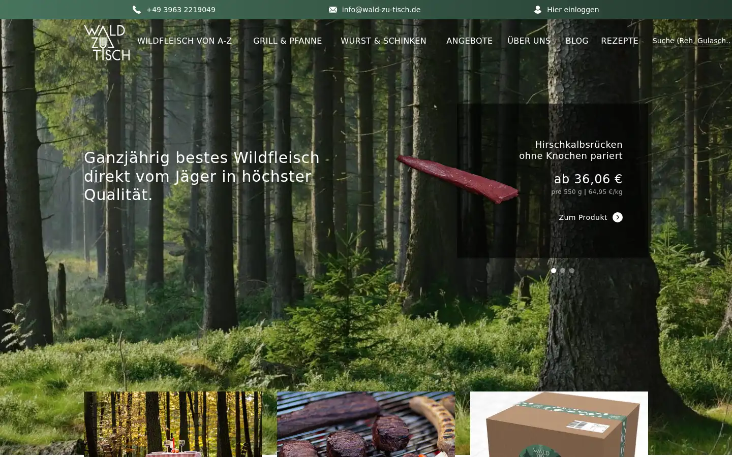Screenshot of wildfleisch-online-bestellen.de