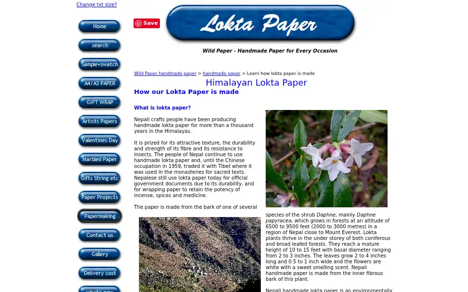 Screenshot of wildpaper.co.uk