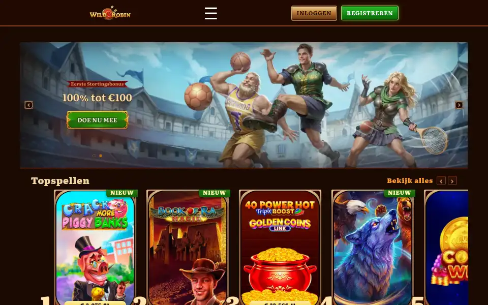 Screenshot of wildrobinbet.com