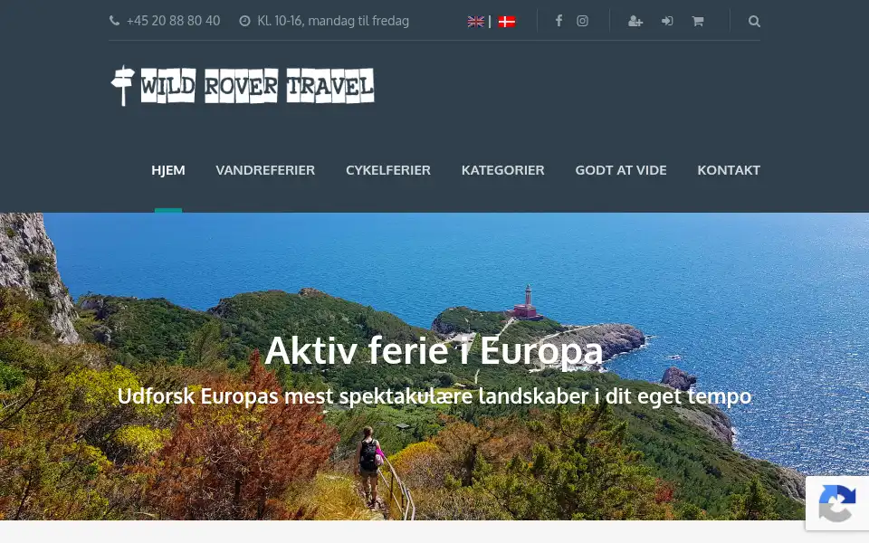 Screenshot of wildrovertravel.dk