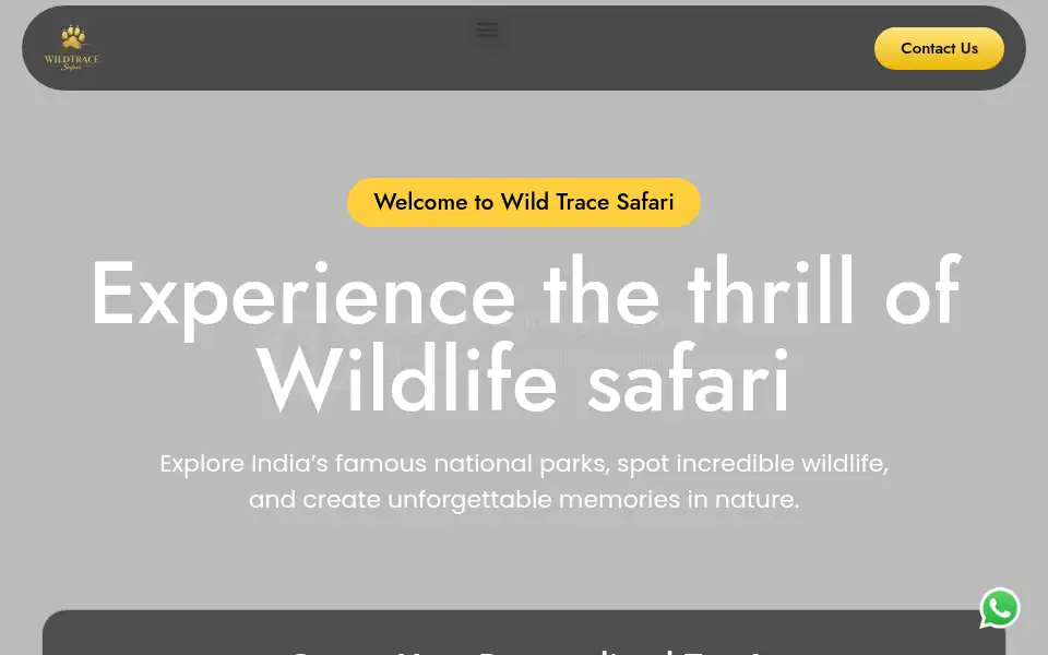 Screenshot of wildtracesafari.com