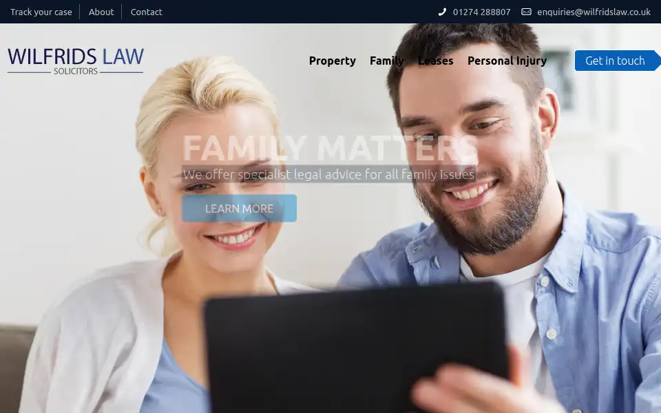 Screenshot of wilfridslaw.co.uk