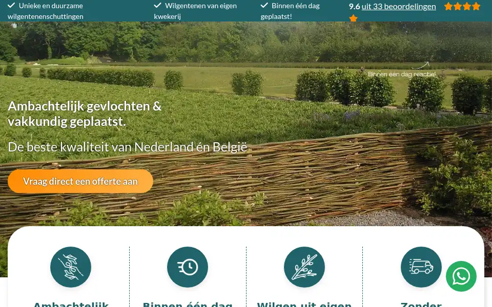 Screenshot of wilgentenenschutting.nl