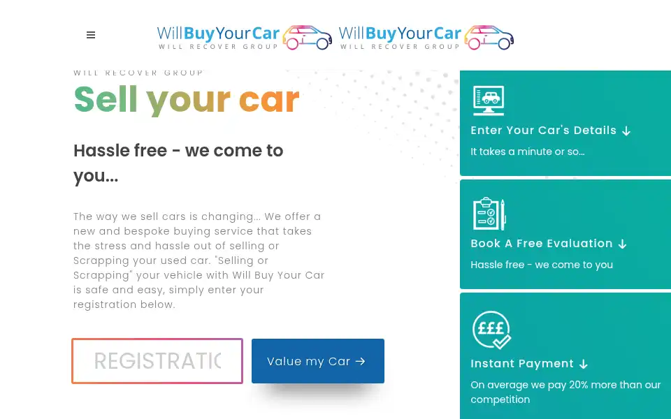 Screenshot of willbuyyourcar.co.uk