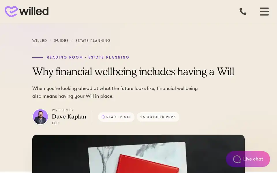Screenshot of willed.com.au