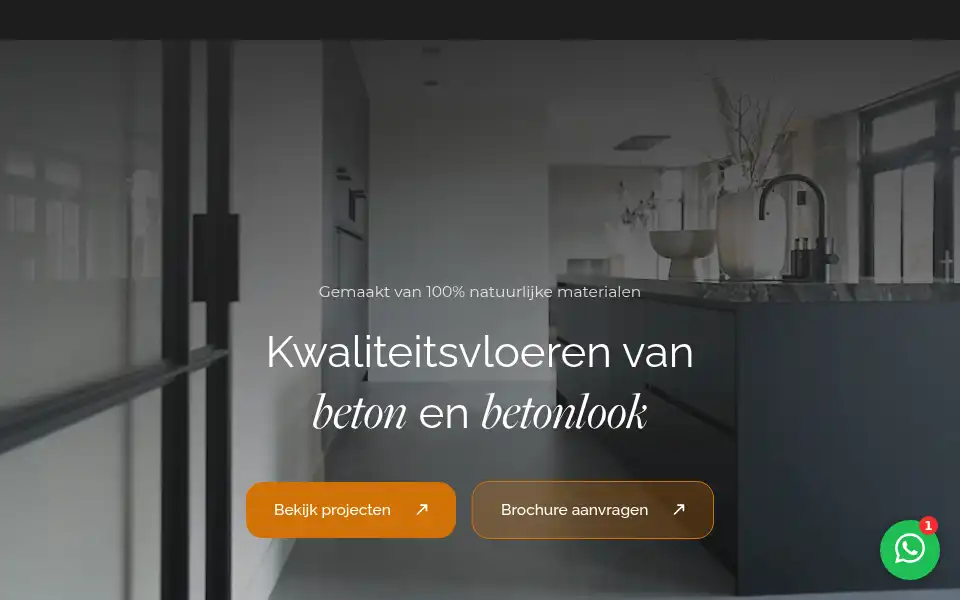 Screenshot of willemdesignvloeren.nl