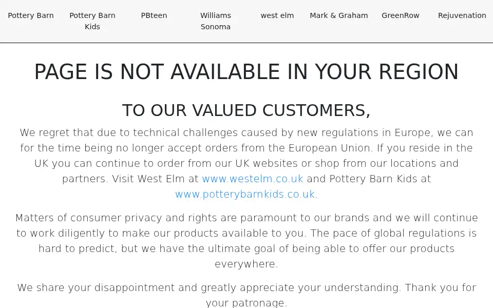 Screenshot of williams-sonoma.ca