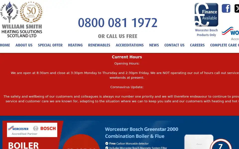 Screenshot of williamsmithheating.com