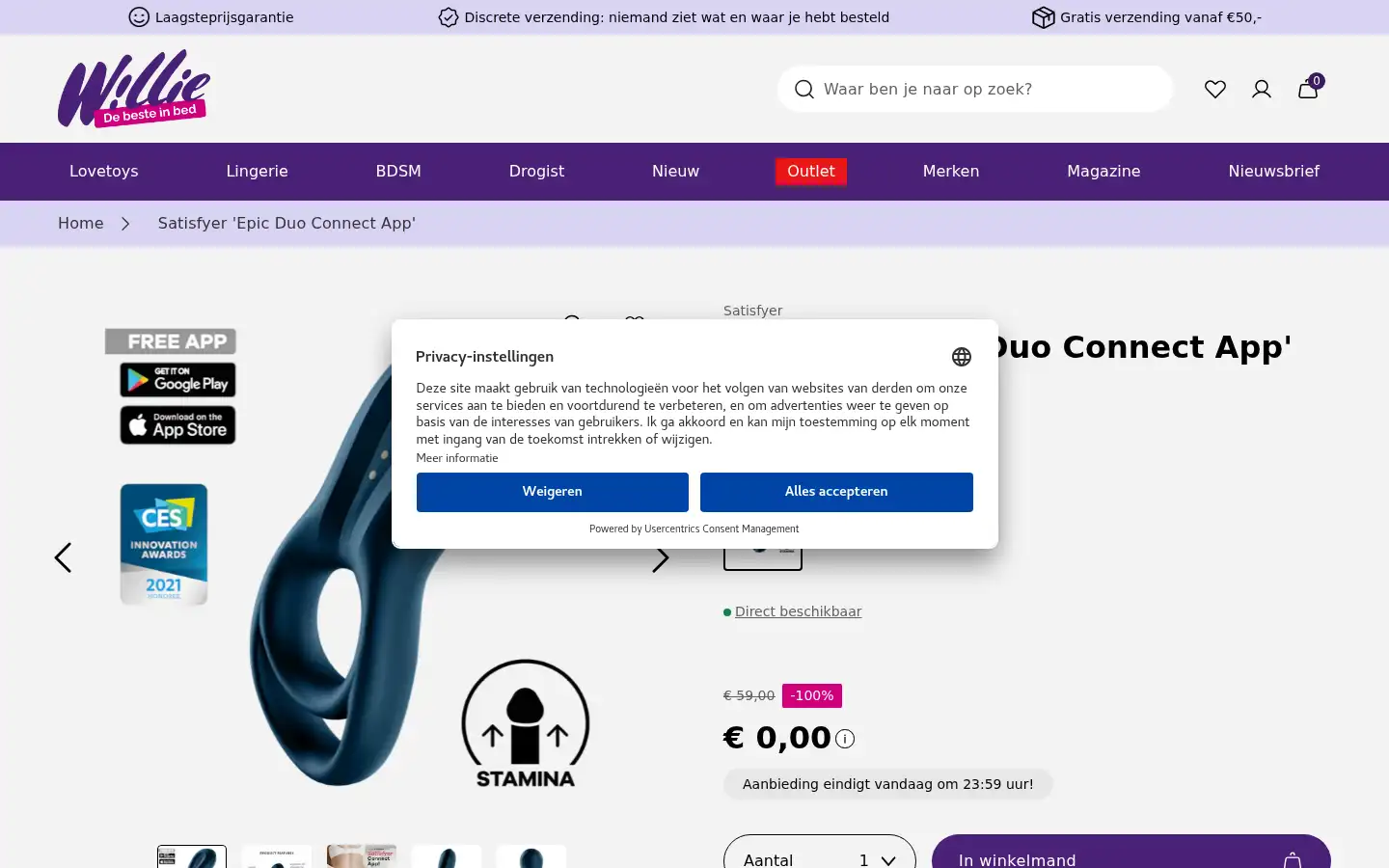 Screenshot of willie.nl