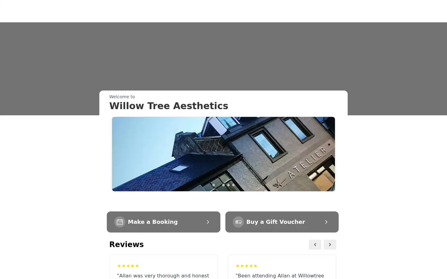 Screenshot of willowtreeaesthetics.co.uk