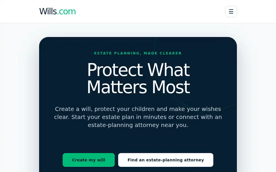 Screenshot of wills.com