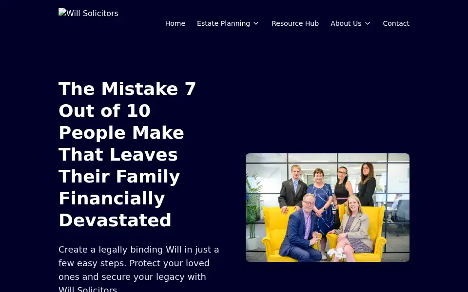 Screenshot of willsolicitor.co.uk