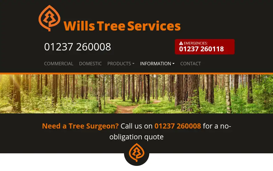 Screenshot of willstreeservices.co.uk