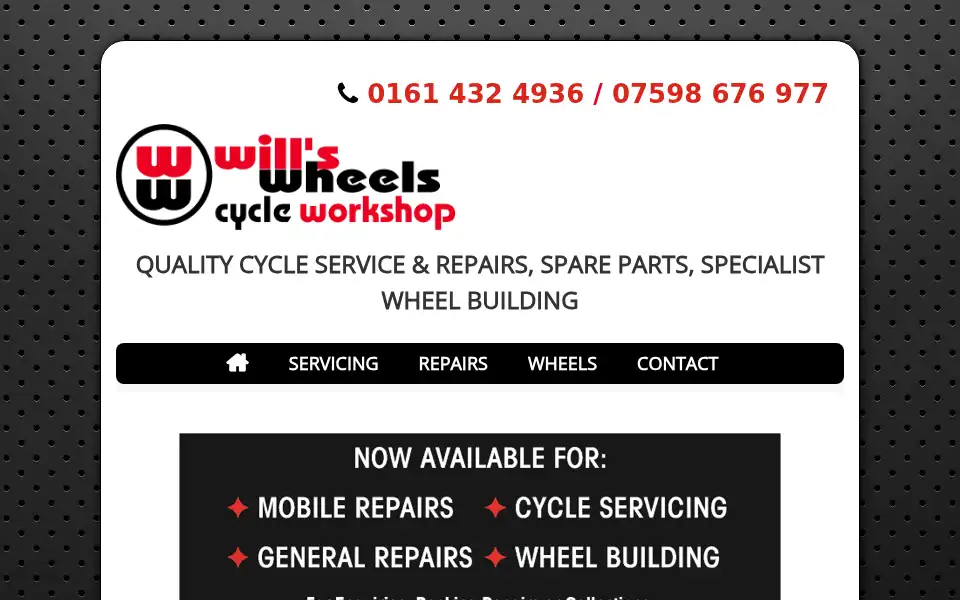 Screenshot of willswheelsshop.co.uk