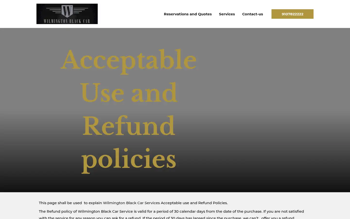 Screenshot of wilmingtonblackcar.com