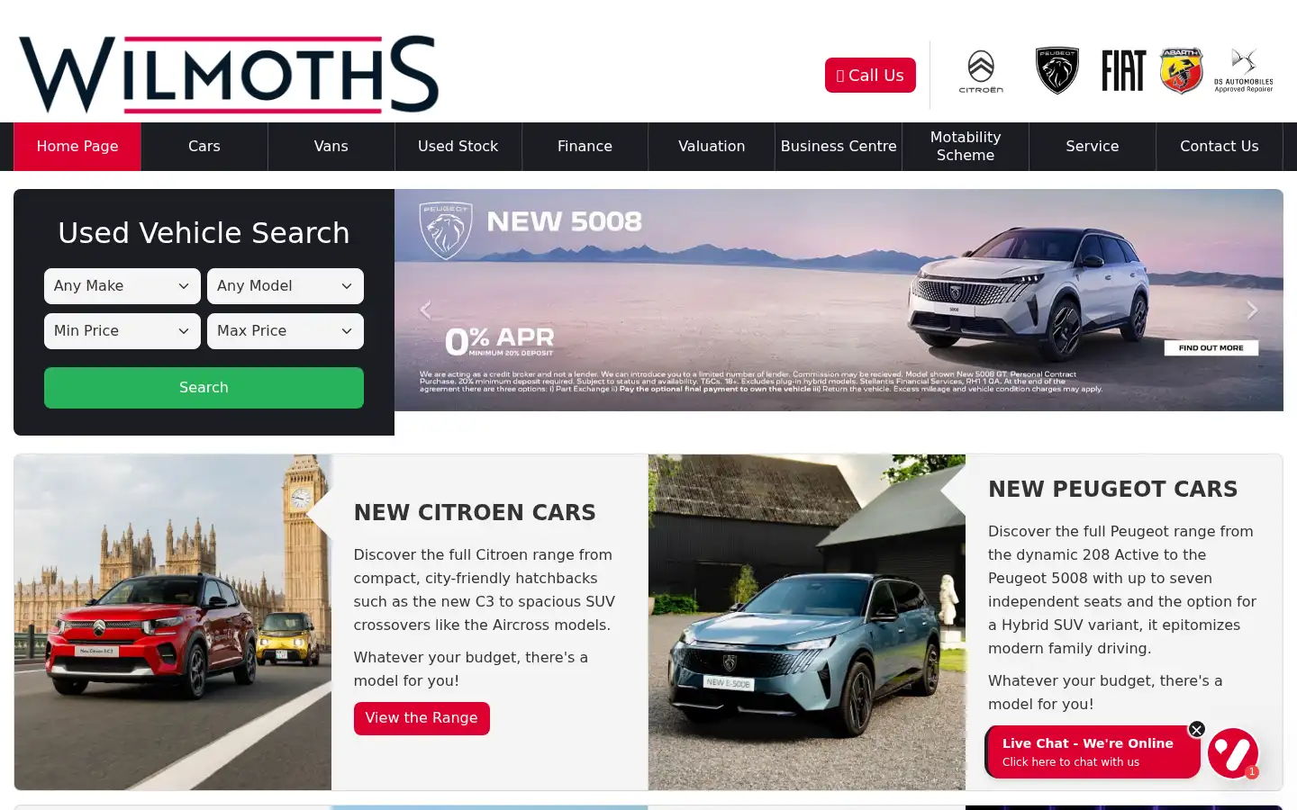 Screenshot of wilmoths.co.uk