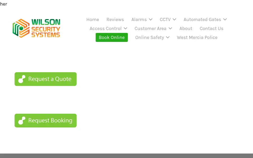 Screenshot of wilsonsecuritysystems.co.uk