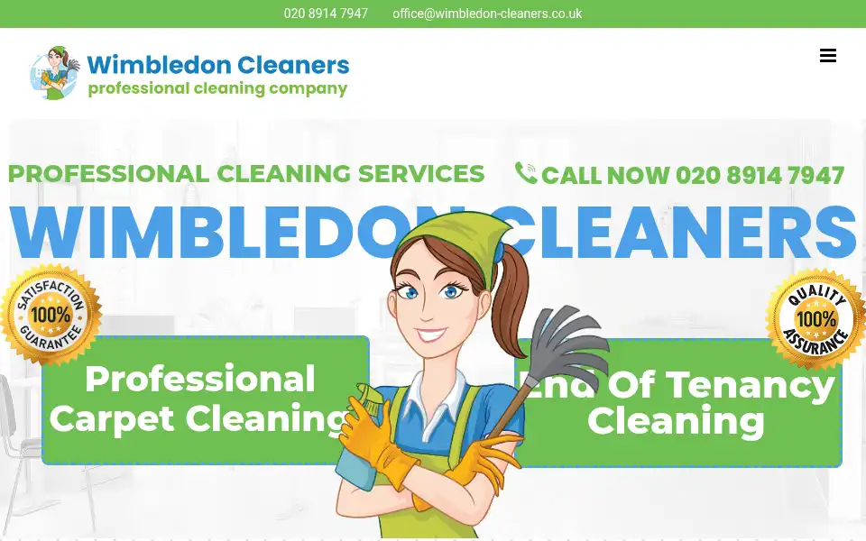 Screenshot of wimbledon-cleaners.co.uk