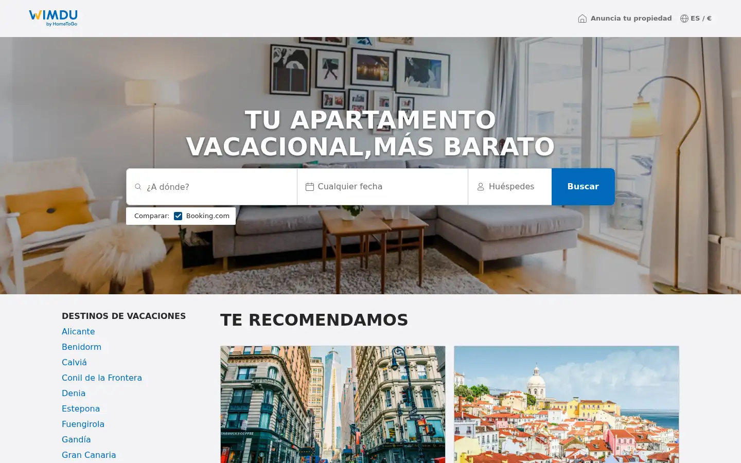Screenshot of wimdu.es