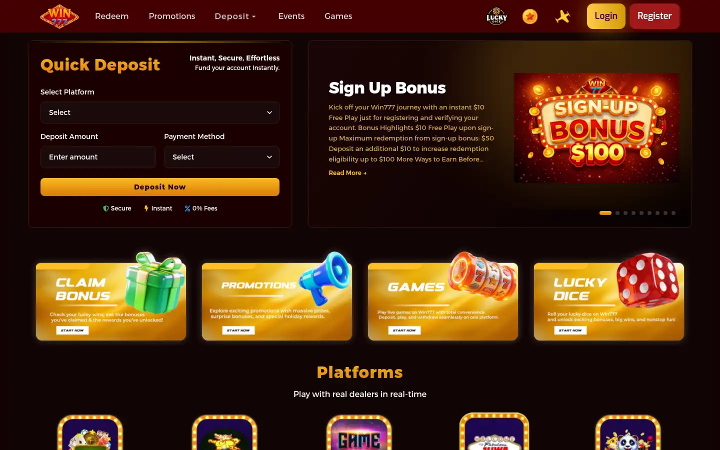 Screenshot of win777.us