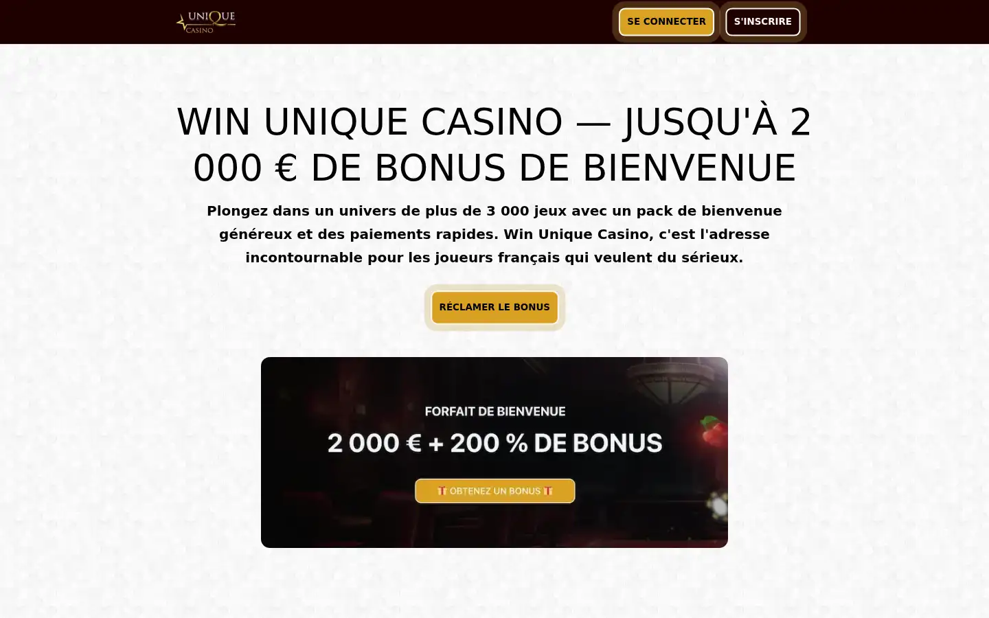 Screenshot of win7uniquecasino.com