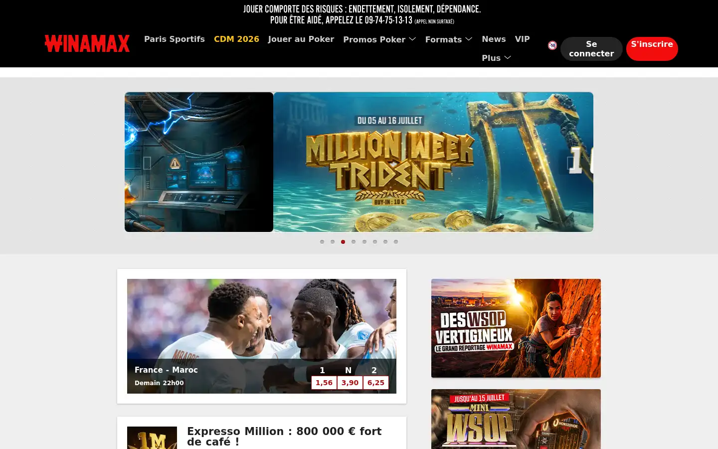 Screenshot of winamax.fr
