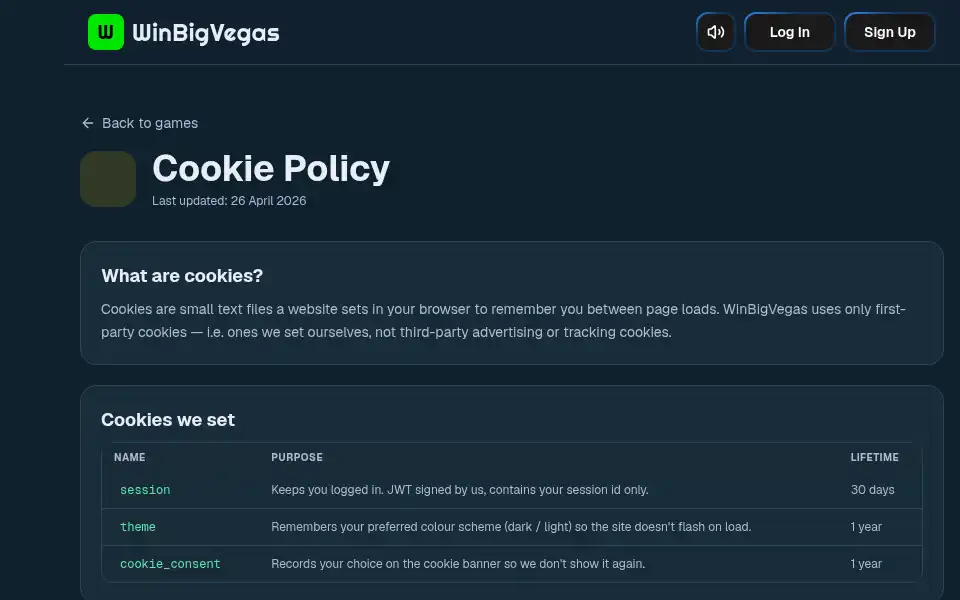 Screenshot of winbigvegas.com