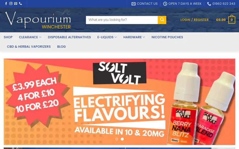 Screenshot of winchester.vapourium.co.uk