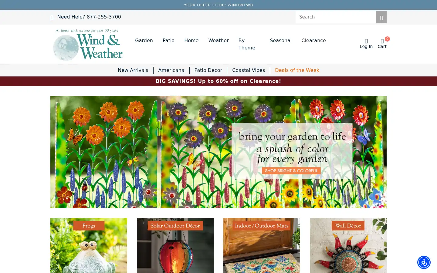 Screenshot of windandweather.com