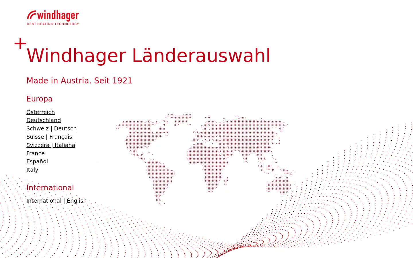 Screenshot of windhager.com