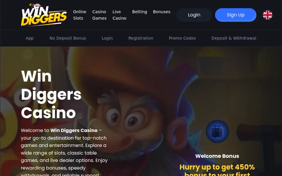 Screenshot of windiggers.casino