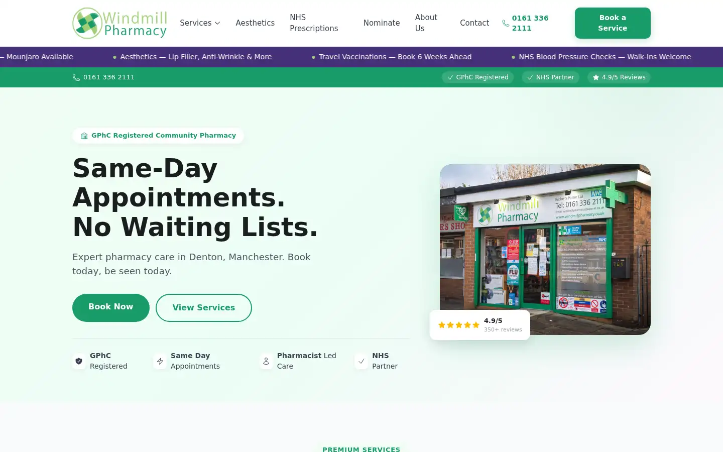 Screenshot of windmillpharmacy.co.uk
